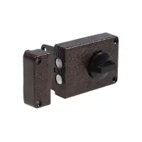 Замок дверной LOCKLAND, накладной, 100х70х55 мм, 2 ригеля, цвет коричневый