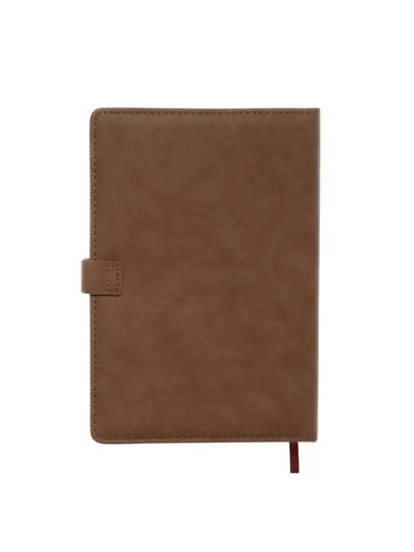 Ежедневник недатированный формат А5, с хлястиком, 112л, линия, пвх, Коричневый