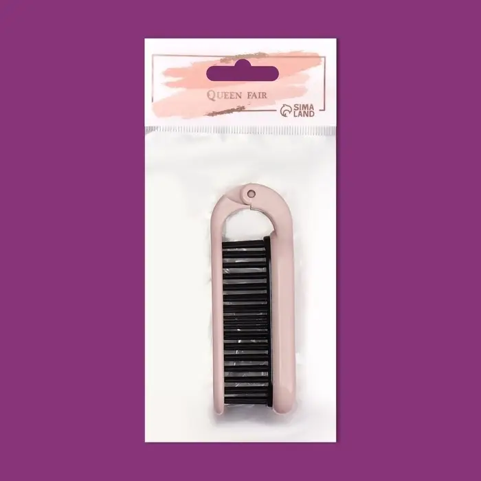 Расчёска массажная, складная, с зеркалом, 3 &times; 10 см, цвет МИКС