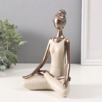 Сувенир полистоун "Девушка на йоге - дыхание" под бронзу 8х13х19 см