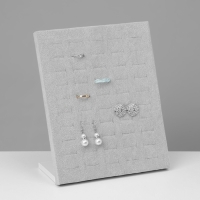 Подставка под кольца 50 мест, флок, цвет серый 20&times;9,7&times;24 см