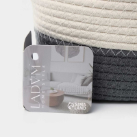 Корзина для хранения плетёная ручной работы LaDо́m &laquo;Рита&raquo;, 34&times;23&times;14 см, цвет серый