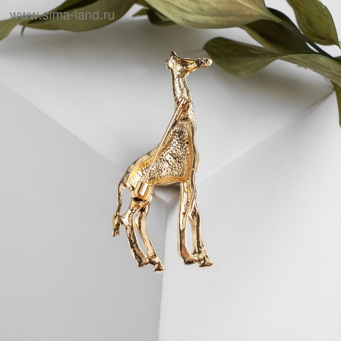 Брошь &laquo;Жираф&raquo;, цветная в золоте