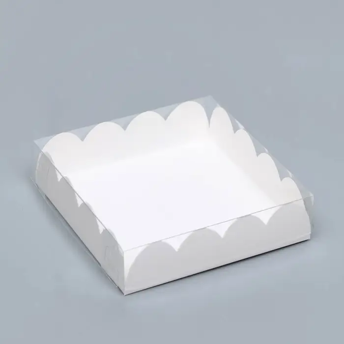 Коробка для печенья, белая, 12&times;12&times;3 см