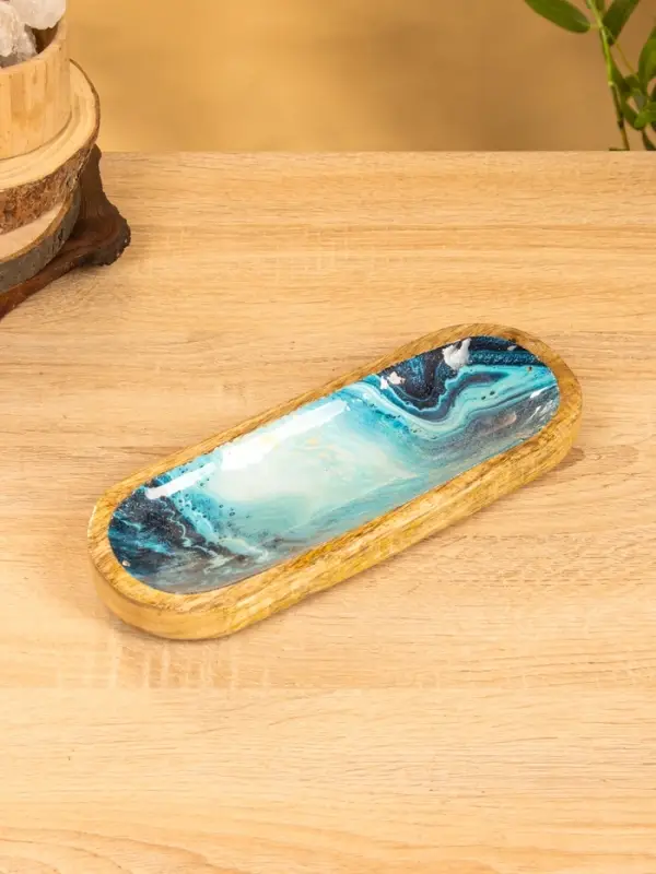 Подставка под благовония "Лазурь" 28х10х3 см, манговое дерево