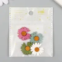Декор для творчества иск. замша "Цветная ромашка" МИКС 2,5х2,5 см