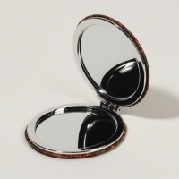 Зеркало складное &laquo;Орнамент&raquo;, d = 7,2 см, с увеличением, цвет коричневый/оранжевый