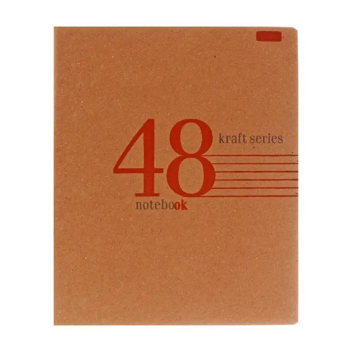Тетрадь 48 листов, в клетку, "КРАФТ", обложка крафт-картон, блок офсет 65г/м&sup2;, МИКС