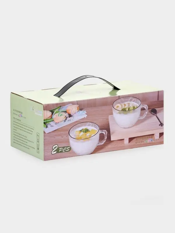 Набор кружек "Льдинка", 2 шт, золотой обод, 410 мл, 10,5х21х8,5 см