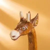 Набор сувенирный "Жирафы" дерево, H - 50,40 и 30 см, цв. коричневый