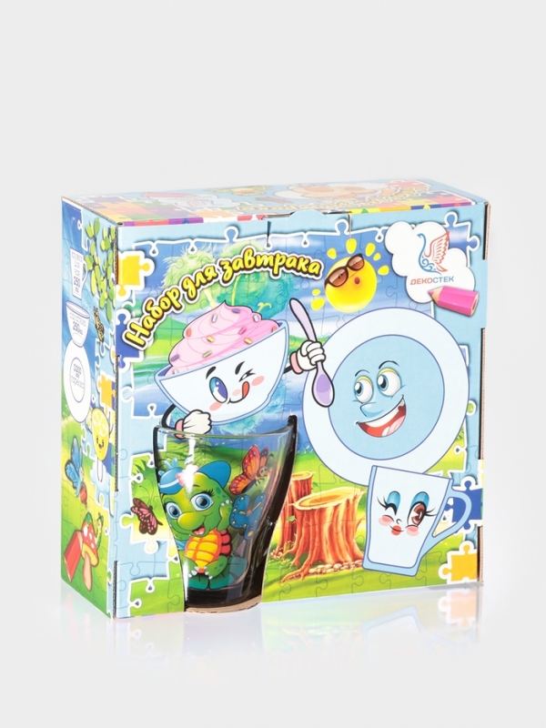 Набор для завтрака  "Абвгдейка" (салатник+тарелка+кружка для чая)