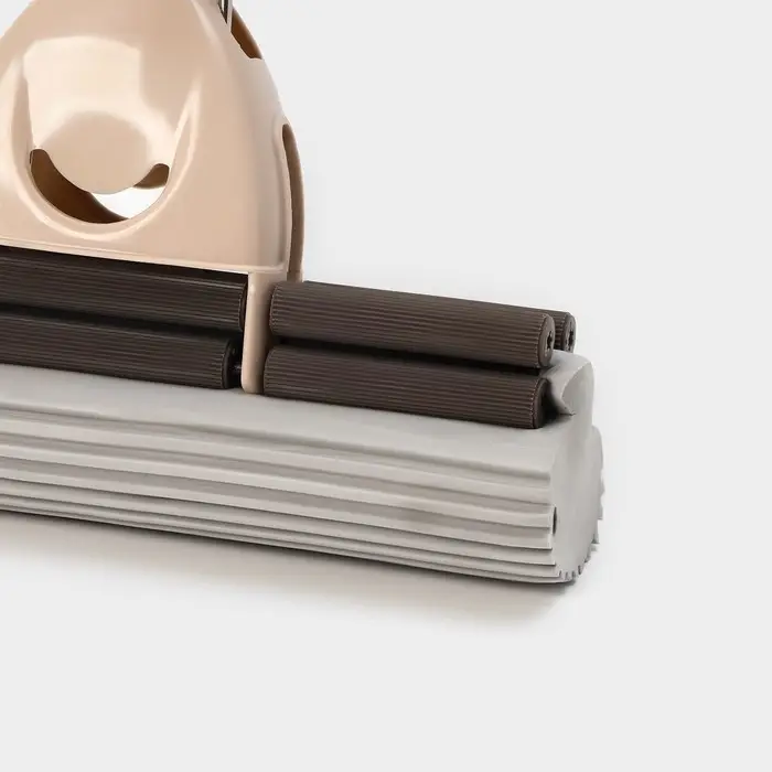 Швабра для мытья пола PVA с двойным роликовым отжимом Доляна, стальной телескоп черенок 28&times;6&times;106(130) см