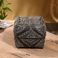 Корзинка плетеная "Бонтанг" бамбук 19х19х14 см, тёмная