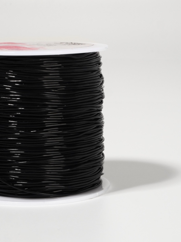 Нить для плетения 100&plusmn;1м d1мм эластичная силикон чёрный АУ