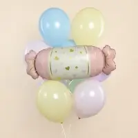 Воздушный шар фольгированный 34" &laquo;Конфета&raquo;, розовый сатин