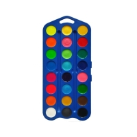 Акварель медовая 24 цвета, ЗХК "Я - Художник!", (12 основных, 6 перламутровых и 6 флуоресцентных цветов) без кисти, в пластиковой коробке, 227421539