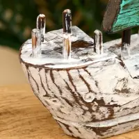 Сувенир "Кораблик" дерево 16х6х17 см, цв. коричнево-зелёный