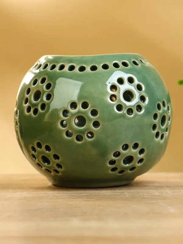 Аромалампа &laquo;Шар&raquo;, 9&times;9&times;8 см, керамика, салатовая