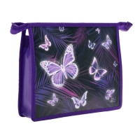 Папка для тетрадей А5, 230 х 190 х 50 мм, молния сверху, пластиковая, Calligrata "Бабочки"