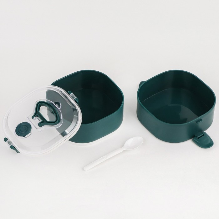 Ланч бокс с отделениями большие, контейнер для еды "Антрима", 1.85 л, с приборами, 2 уровня, 17 х 15