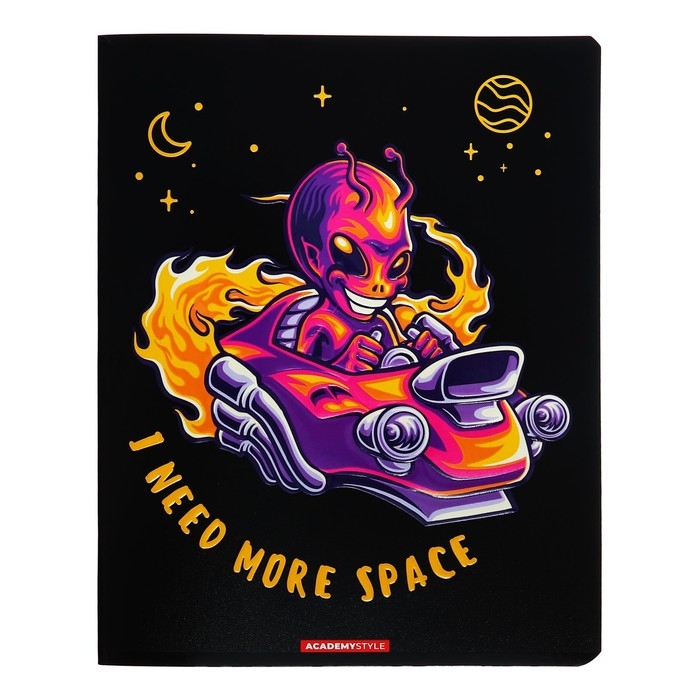 Тетрадь 48 листов в клетку "Гуманоид", обложка мелованный картон, выборочный УФ-лак, конгреф, МИКС