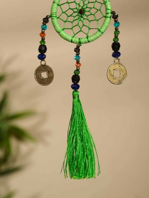 Брелок "Ловец снов" 4х15 см. светло-зелёный