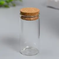 Декор для творчества стекло с пробкой &laquo;Колба&raquo; 6&times;3&times;3 см