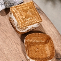 Корзинка плетеная "Манадо" бамбук 16х16х12 см, светлая