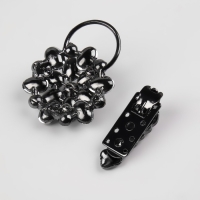 Декоративная застёжка &laquo;Стеклянный цветок&raquo;, 10,5 &times; 5 см, цвет чёрный