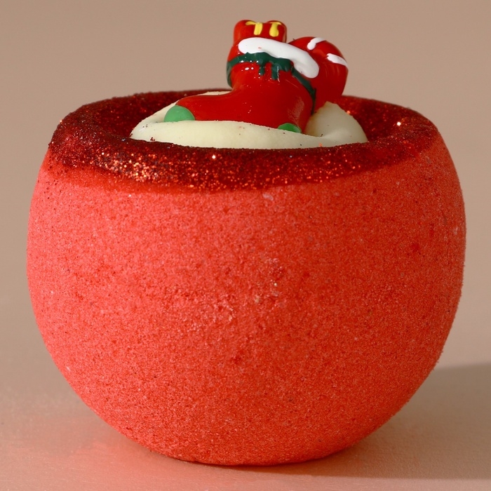 Бомбочка для ванны с игрушкой ЧИСТОЕ СЧАСТЬЕ &laquo;Рождественский Носок&raquo;, 130 г, Новый Год