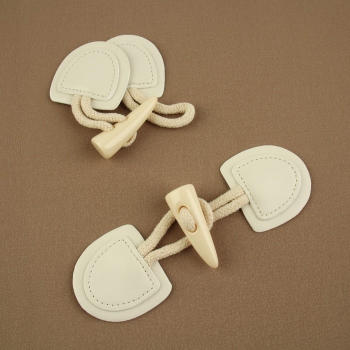 Застёжка-клевант 16 &times; 5 см, 2 шт, цвет молочный