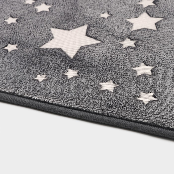 Коврик для ванной и туалета Доляна &laquo;Светящиеся звёзды&raquo;, 50&times;80 см, цвет серый, рисунок МИКС