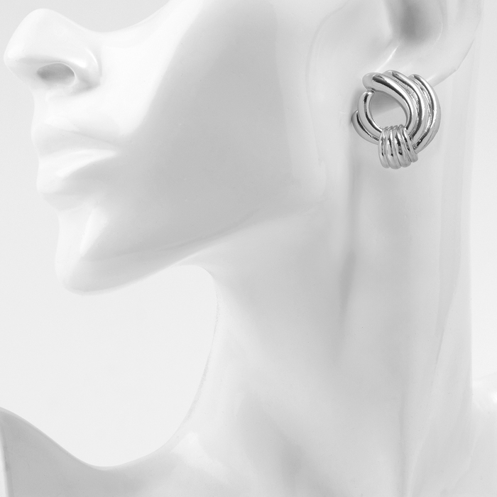 Серьги металл &laquo;Атмосфера&raquo; венец, цвет серебро