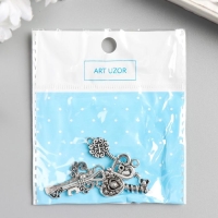 Металлический элемент, декоративная подвеска &laquo;Арт Узор. Ключики&raquo;, набор 4 шт.