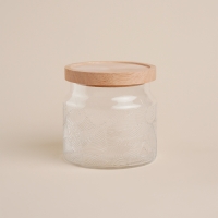 Банка стеклянная для хранения сыпучих продуктов SL Home &laquo;Ивелин&raquo;, 1 л, 12&times;12 см, с деревянной крышкой