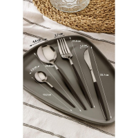 Столовые приборы из нержавеющей стали Magistro &laquo;Блинк&raquo;, 4 предмета, цвет металла серебряный, чёрные ручки