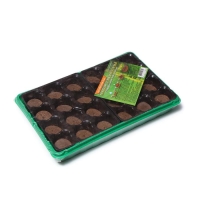 Набор для рассады: торфяная таблетка d = 4.1 см, 24 шт., кассета на 24 ячейки по 40 мл, поддон 35,5 &times; 22,5 см, зелёный, пластик, Экоторф