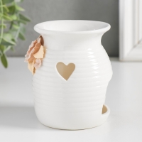 Аромалампа керамика "Розочки и незабудки с сердечком" МИКС 7,5х7,5х9,5 см