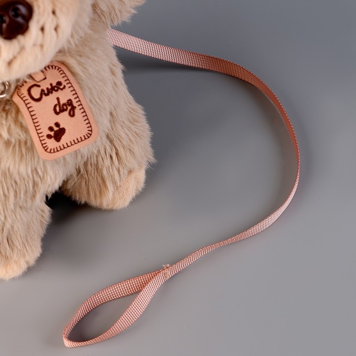 Мягкая игрушка &laquo;Щеночек&raquo; с поводком, 24 см, бежевый