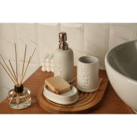 Набор аксессуаров для ванной комнаты SAVANNA &laquo;Бэкки&raquo;, 3 предмета (мыльница, дозатор для мыла 400 мл, стакан), керамика, цвет белый