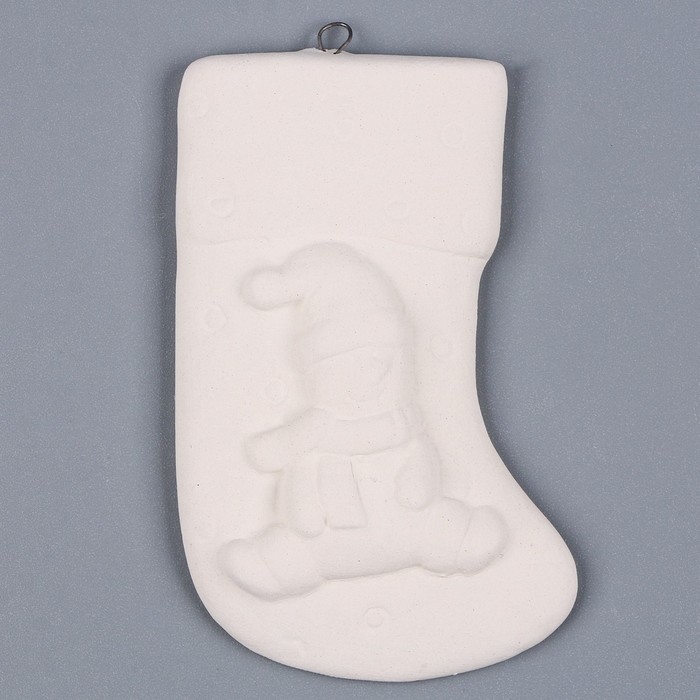 Новый год! Ёлочное украшение под раскраску &laquo;Носочек&raquo; с подвесом, кисть