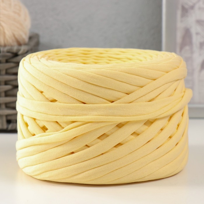 Трикотажная пряжа, ширина 7-9 мм, 100м/295 гр&plusmn;10% (17 - экрю)