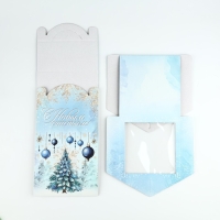 Коробка кондитерская с окном, сундук, &laquo;Ёлочка&raquo;, 20 х 20 х 20 см, Новый год