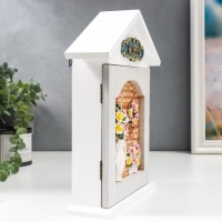 Ключница дерево 6 крючков "Плюмерии" 28х22х6,3 см