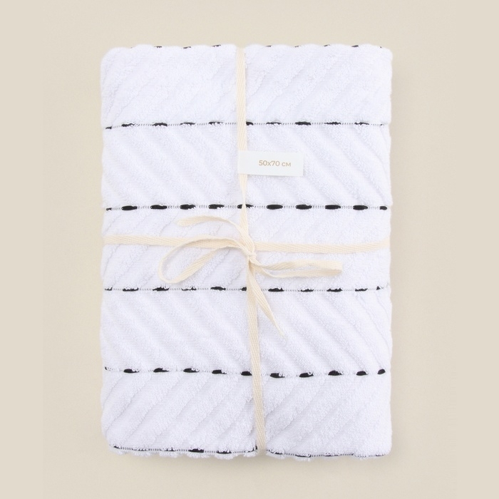 Коврик махровый SL HOME: Lines "Блан де Блан" 50х70 см, 100% хлопок, 750 г/м2