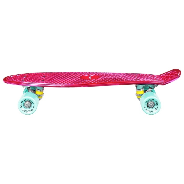 Пенниборд ONLYTOP, 56х15 см, колёса PU 60х45 мм, алюминиевая рама, цвет розовый