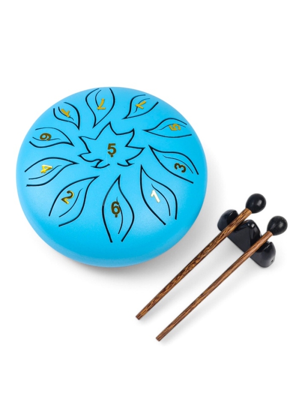 Глюкофон - музыкальный инструмент, цветок синий, 11 лепестков, 18 х 18 х 11 см