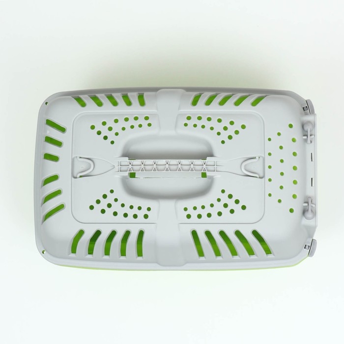 Переноска для животных пластиковая 47 х 30 х 35 см, вес до 9 кг, зелёная