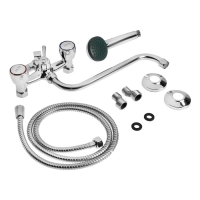 Смеситель для ванны ZEIN Z4327, кран-букса 1/2", излив 27 см, с душевым набор, хром