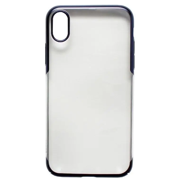 Чехол Iph XS Max Baseus Glitter Case с рамкой синий